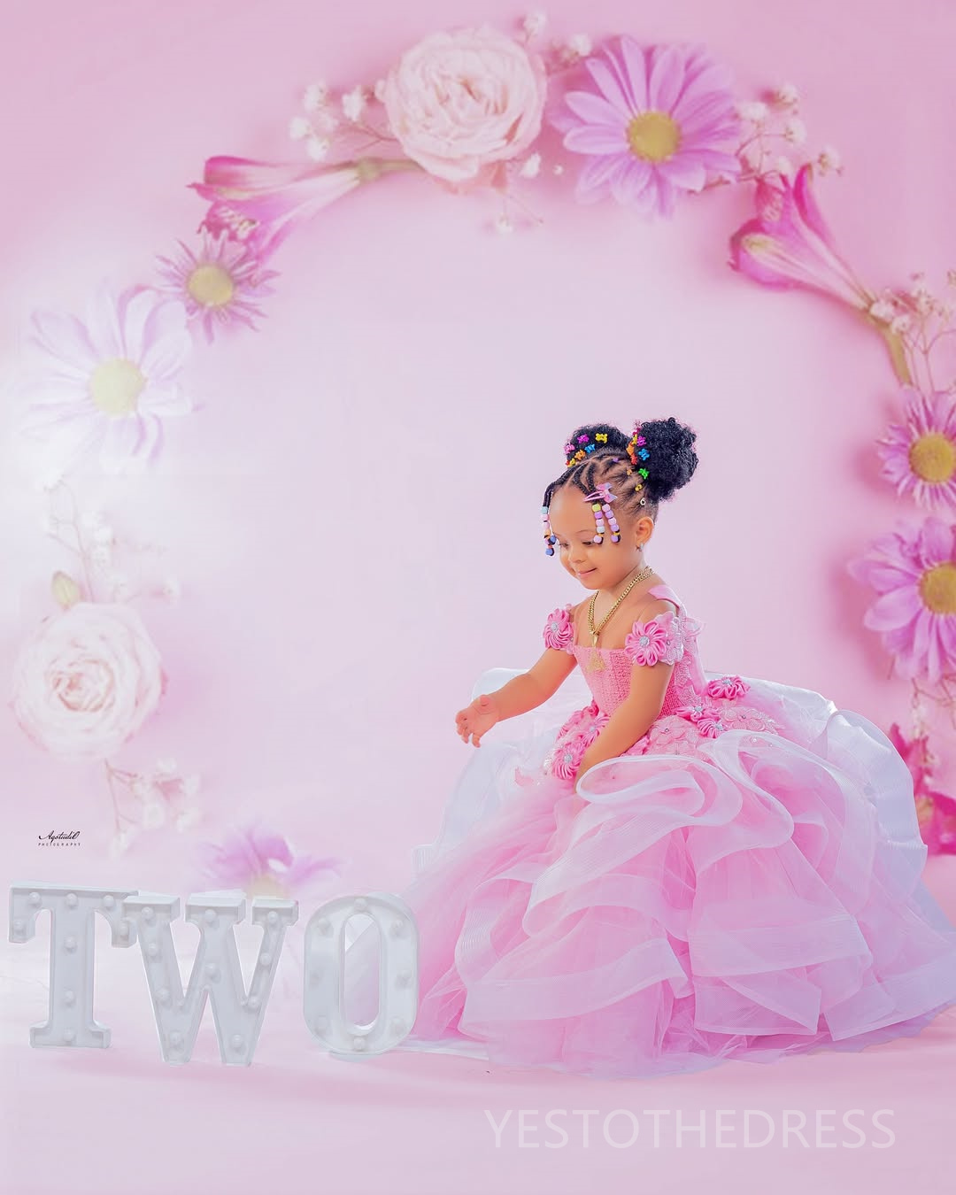 2025 Aso Ebi Pink Flower Girl Dresses Children Birthday Dress Illusion Sheer Neck Flora Appliqued Lace Tiered Tulle Princess Queen Ball Gown For Marri