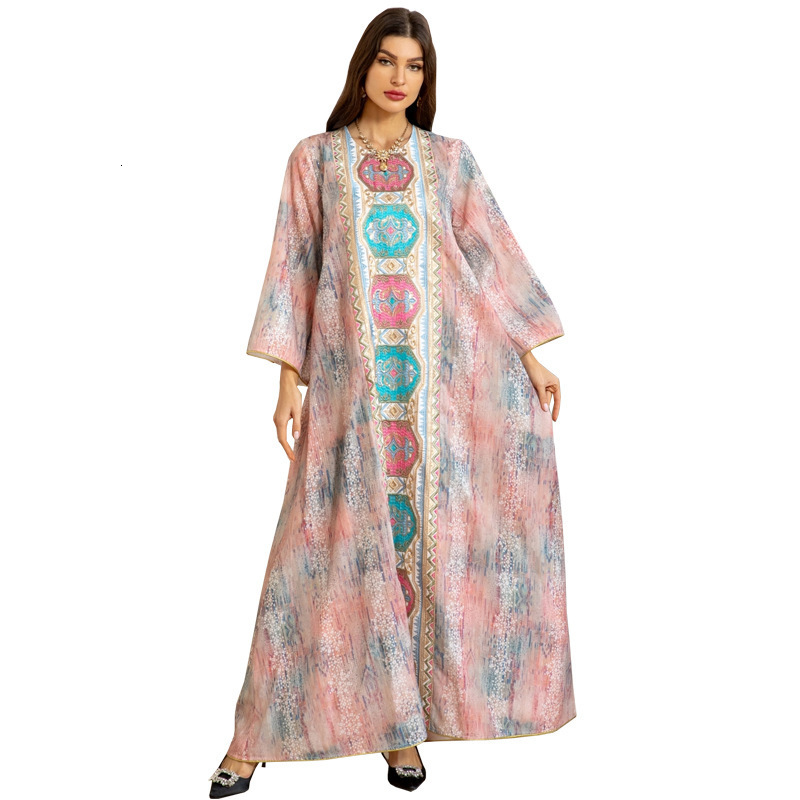 Plus Size VONDA Party Maxi Dress Women Bohemain Long Puff Sleeve Casual Printed Vintage Sundress Loose Fashion Party Robe 240827