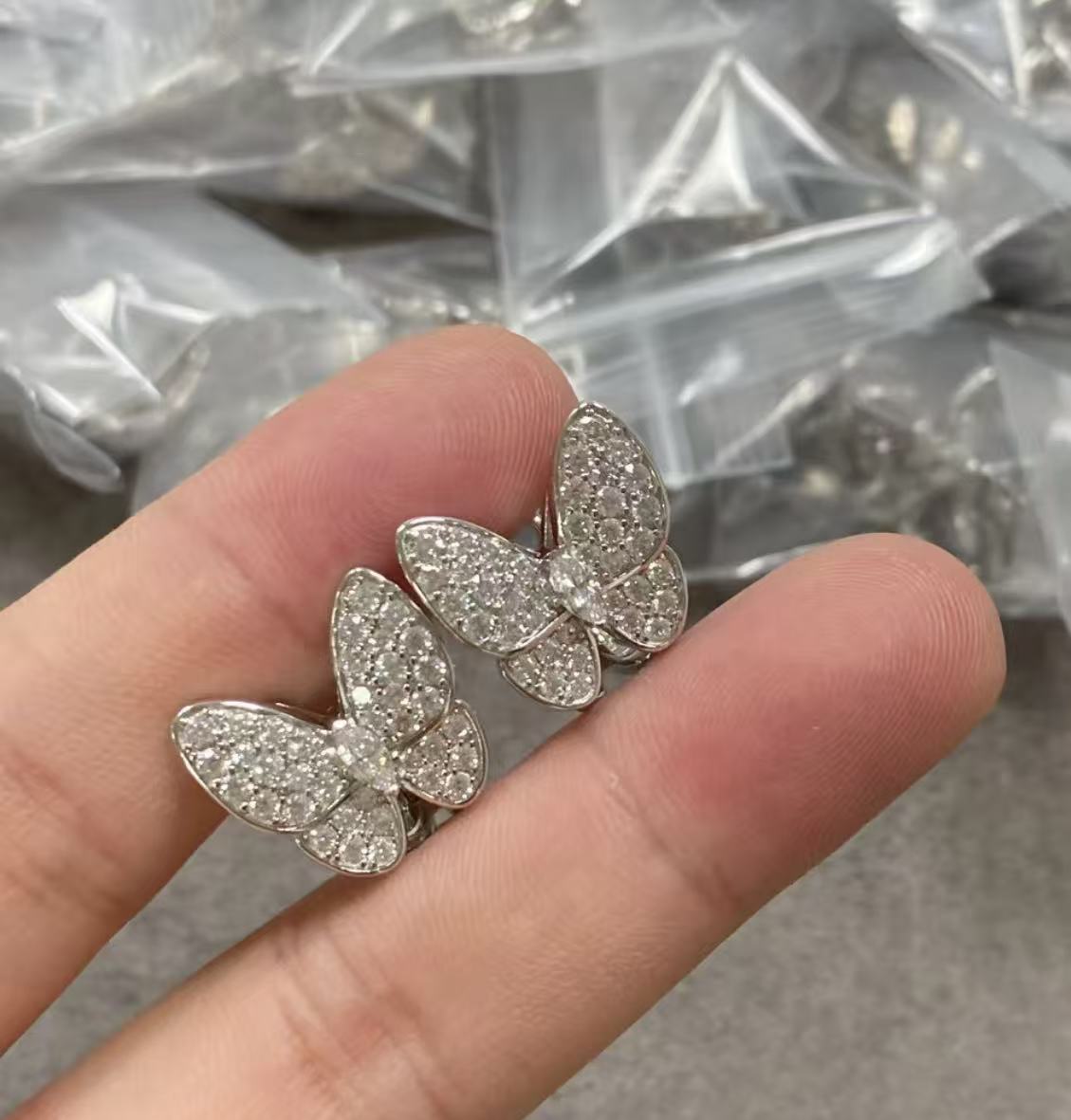 Classic Designer Earrings K Gold Earrings Custom Butterfly Earrings Color Jewelry Women Fashion Designer Jewelry sisters Gift