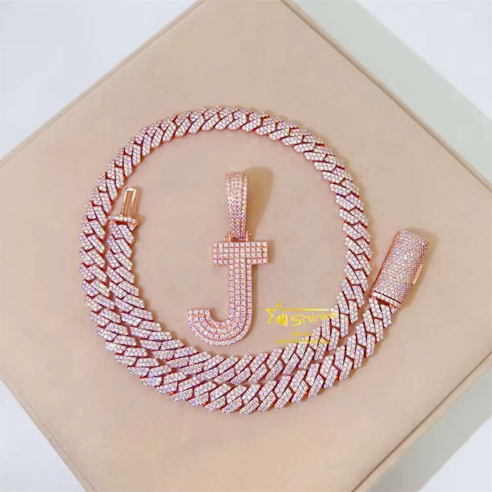 Best Quality Hot Sale Jewelry 925 Sterling Silver Moissanite Pendant Letter Initial Custom Iced Out Pendants