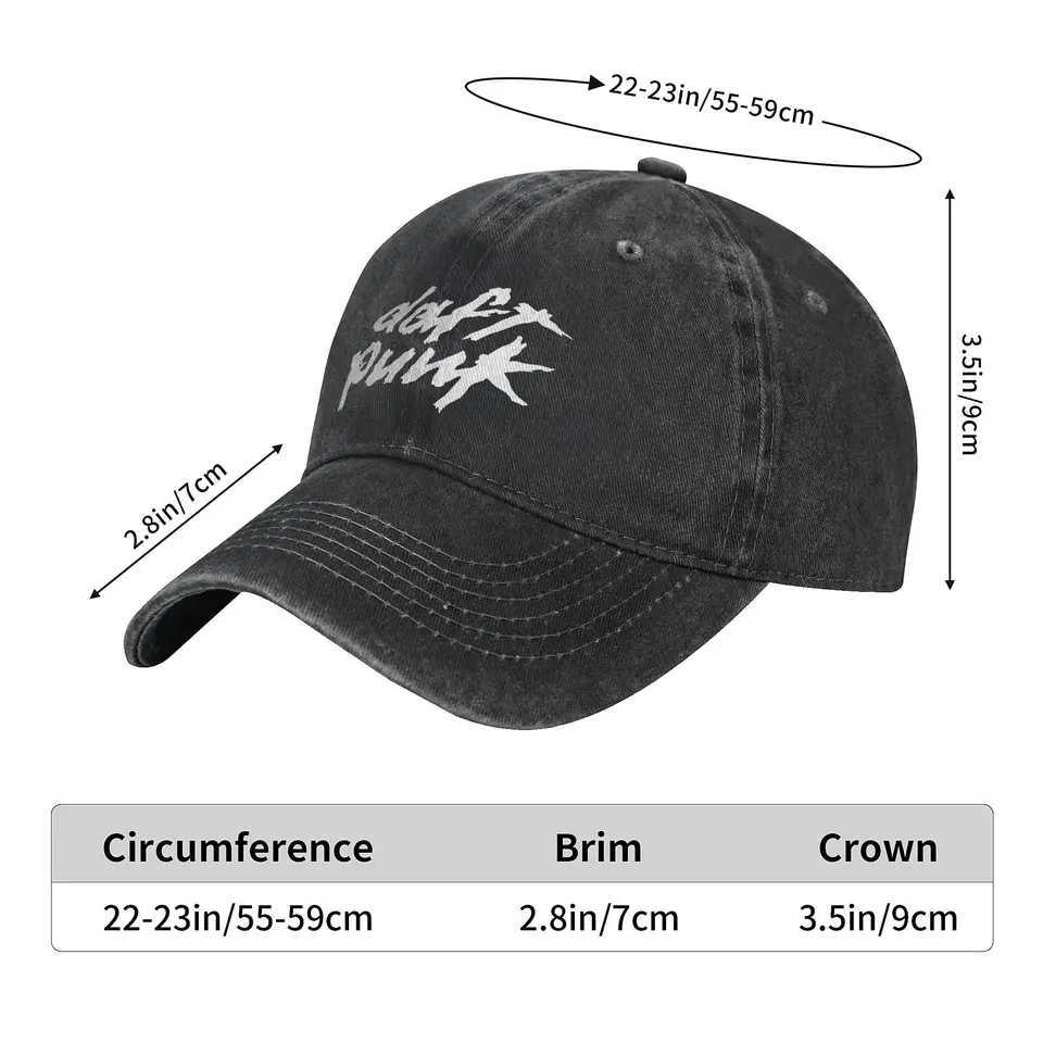 Daft Punk White Script Casual Baseball Cap Outdoor Sport Trucker Hat Summer High Quality Unisex-Teens Streetwear Baseball Caps Z250403