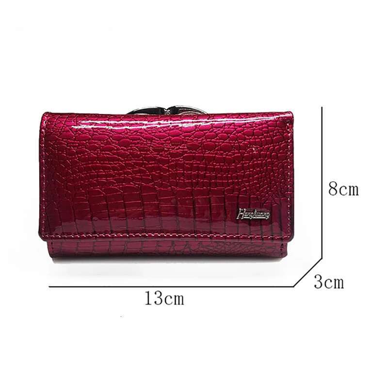 2025 New Genuine Leather Designer Wallet Shiny Fashion Women's Serpentine Handbag