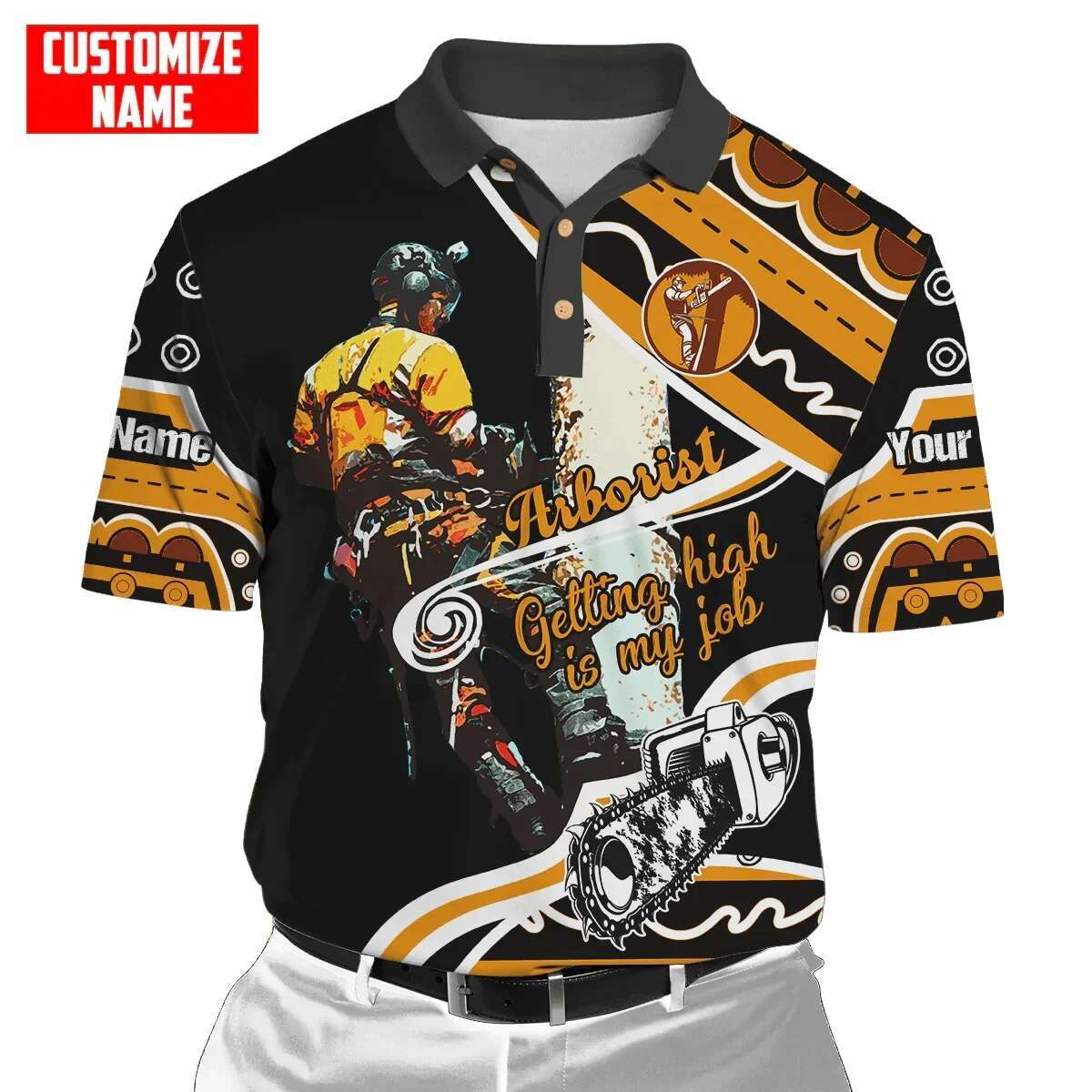 Customized name 3D All Over Printed Fashion Polo Shirt Men Women Short Sleeve Summer T-shirt Gift For Arborist POP04