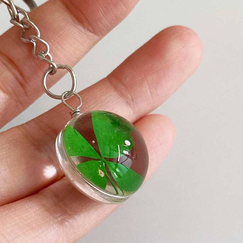 Green Lucky Keychain Lucky Phone Lanyard Glass Pendant Keyring AccESSories GiftsW251103
