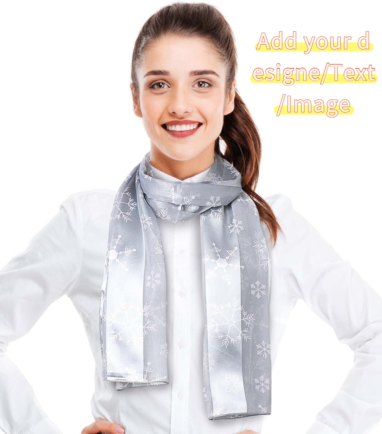 Custom Christmas Scarf Christmas Snowman Snowflakes Theme Fashion Scarf - 13"x60" Made In Korea