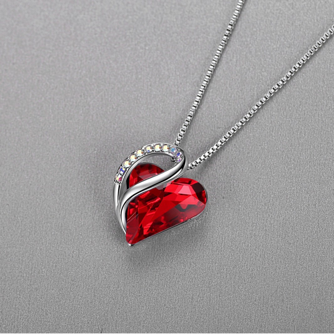 moissanite chain women collarbone designer necklace pendant designer jewlery for women luxury jewelry women Simple Heart shaped Crystal Necklace Penda - view 4