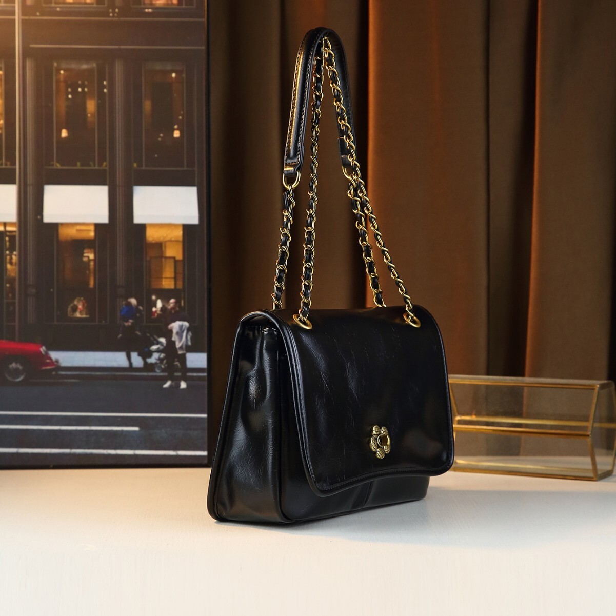 Guangzhou Women's Shoulder Small Fragrant Style Fashionable And Versatile Armpit Bag, High-End Texture, Large Capacity Soft Leather Crossbody Bag