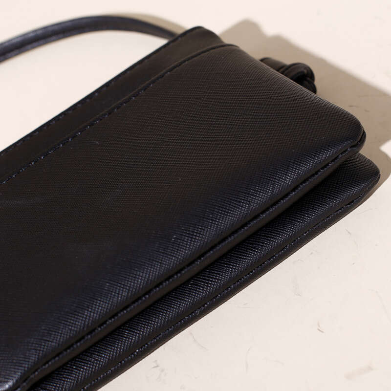 New leather square solid color crossbody simple coin purse pu small student shoulder bag