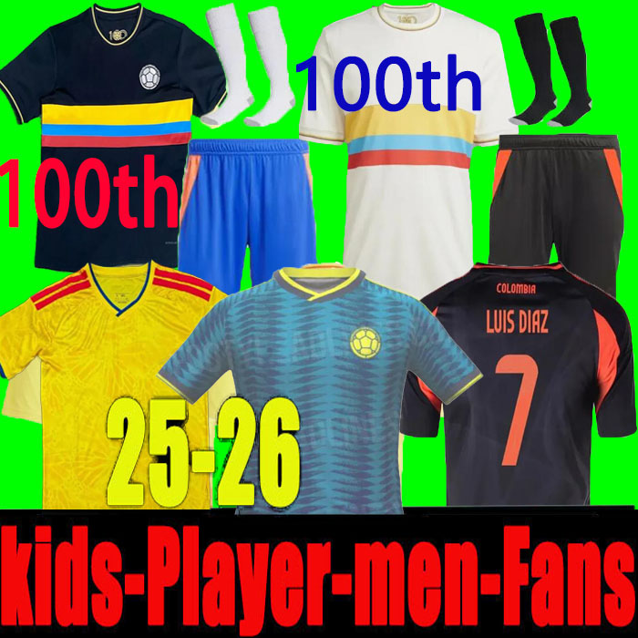 2025 2026 colombiaes Centenary soccer jersey 100-years anniversary james L.DIAZ J.LERMA Copa America Home away men kids kit Football uniform fans player version