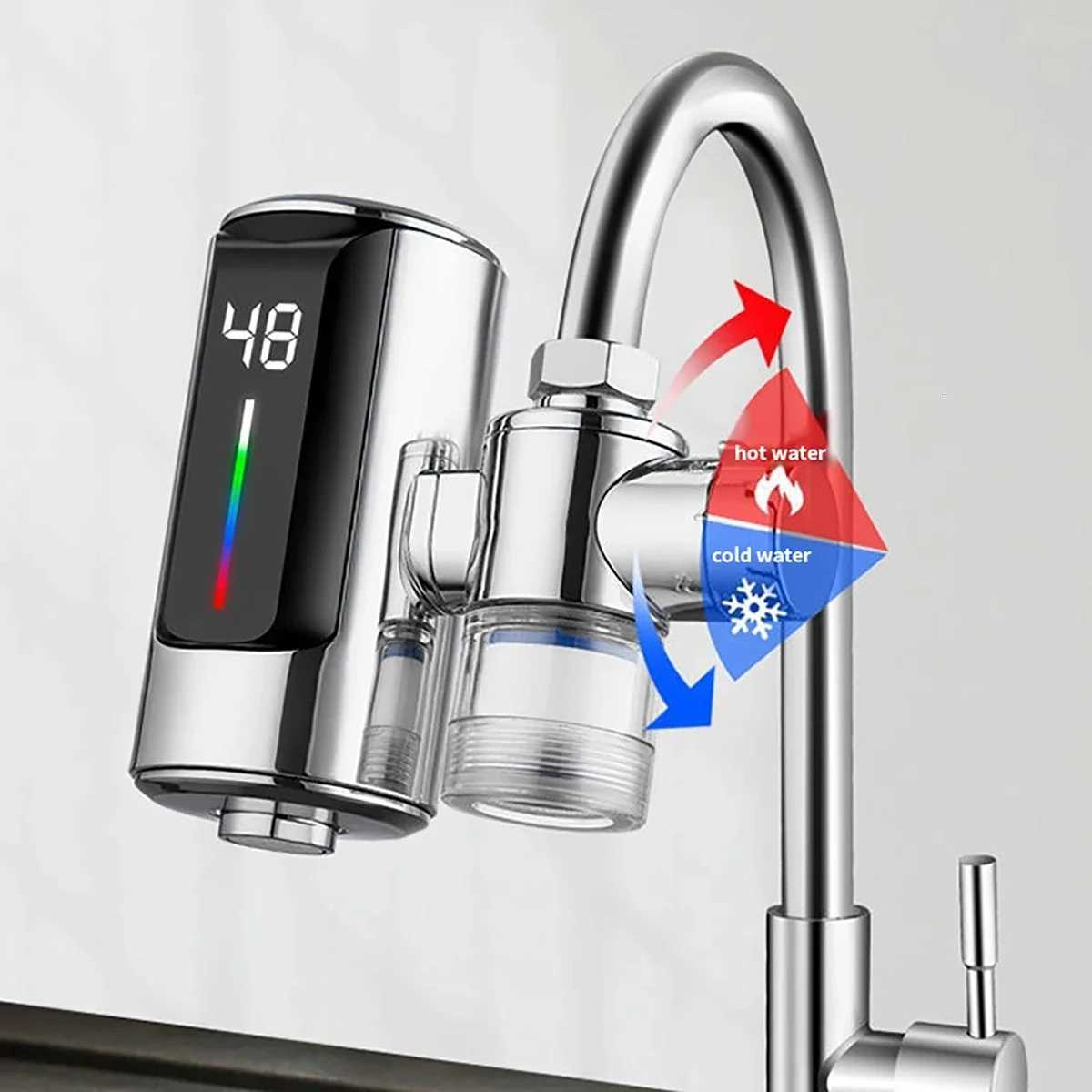 Electric Kitchen Sink Water Heater Tap Instant Hot Stainless Steel Water Faucet Heater Cold Heating Kitchen Accessories Y251104