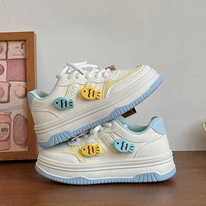 SHANPA Kawaii platform sports shoes cute solid color womens sports shoes casual edition womens shoes Z250403