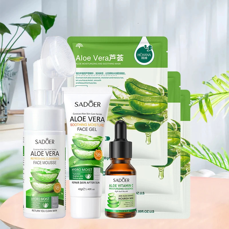 Face Care Set Oil Control Cleansing Mousse Aloe Vera Gel Smooth Spray Improve Dryness ing Skin Care Kit 251030