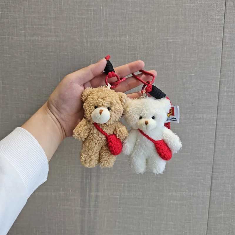 Plush Bear Keychains Christmas Decoration 2025 Party Favors Birthday Party Gifts Backpack Hanging Ornament Keychain Pendant GiftW251103