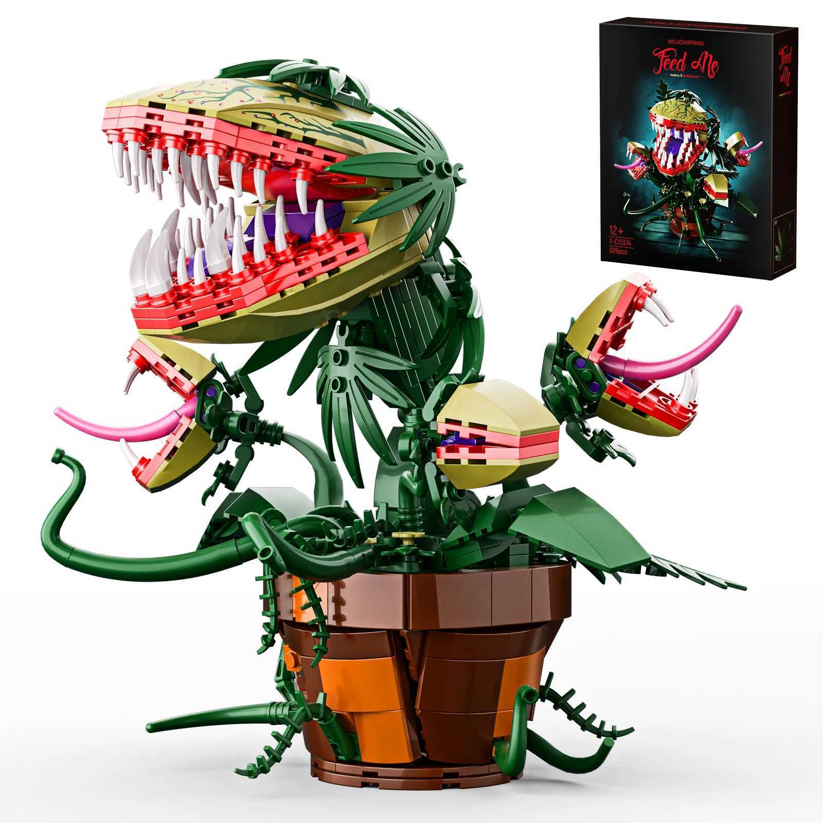 Piranha Plant Audrey II 2 Building Blocks Set Horrors Flower Shop Decoration Halloween Christmas Gift for Tv Film Fans629PCS K251103