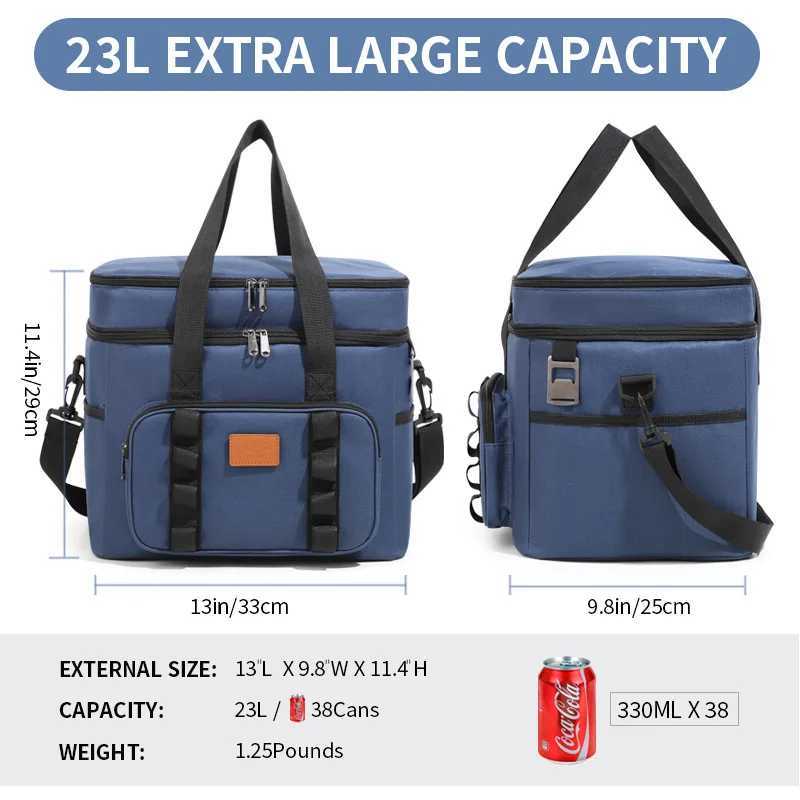Large Capacity Double Layer Insulation Bento Lunch Bag Portable Picnic Cooler Ice Pack Waterproof Food Thermal Lunchbox BagsC250403