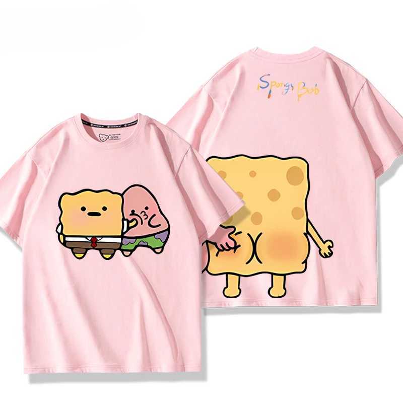 SquarePants Star 100% pure cotton short sLeeved couple parents children summer T-shirt outdoor casual top W250403