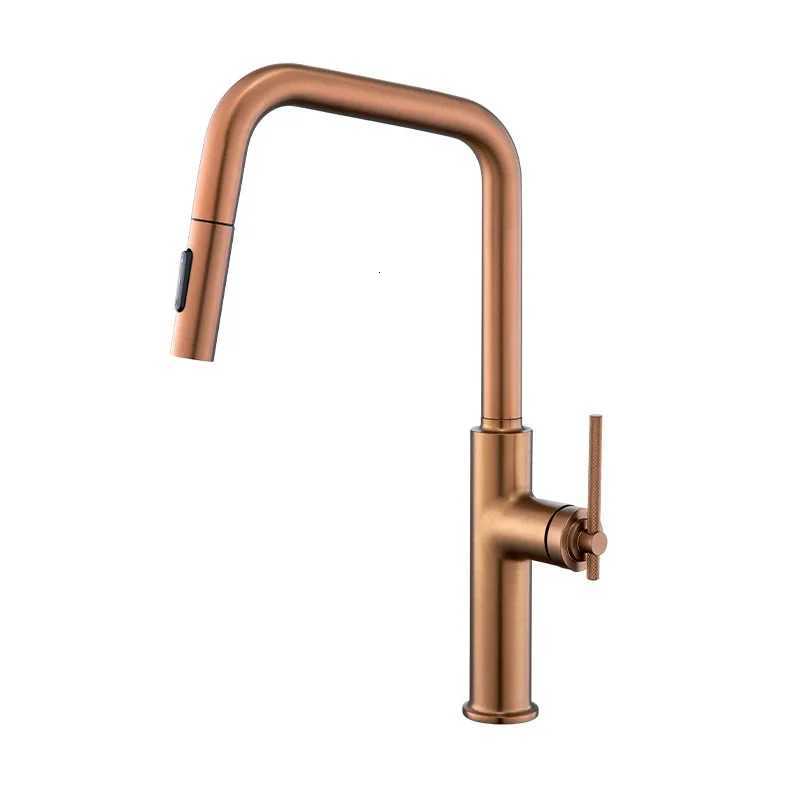 Bed Rose Gold Pl Out Kitchen Faucets B Gold Sink Faucets Brass Sink Tap Rotating Spout Mixers Tap Hot Cold Water Crane Y251104