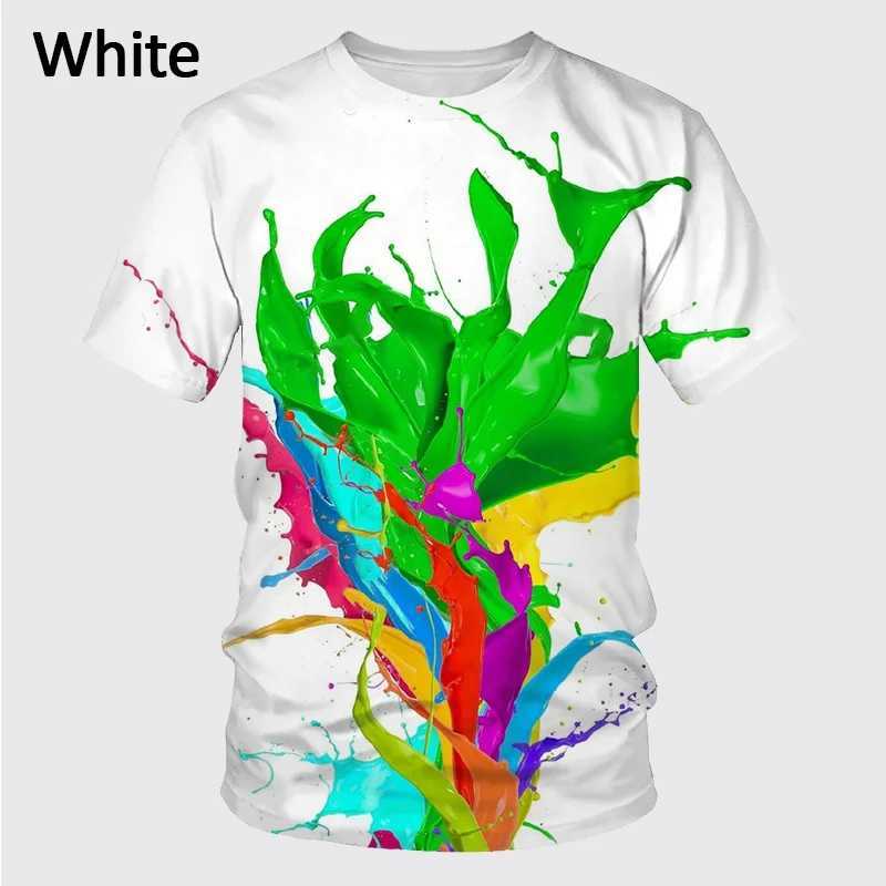 Summer New Fashion Graffiti 3D Printed Mens Summer Round Neck Short sleeved T-shirt W250403