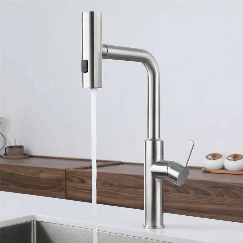 Kitchen Pl-out Flying Rain Waterfall Faucet Hot and Cold Faucet 304 Stainless Steel Single Hole Kitchen Faucet Bathro Y251104