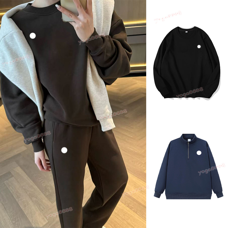 Yoga Hoodies Midnight Green Black White Red Pink Blue Warm Sweatshirts Silver on Chest Loose Sweatwear Men Women Casual Hoodies Sweat Tops Womens Sportswear