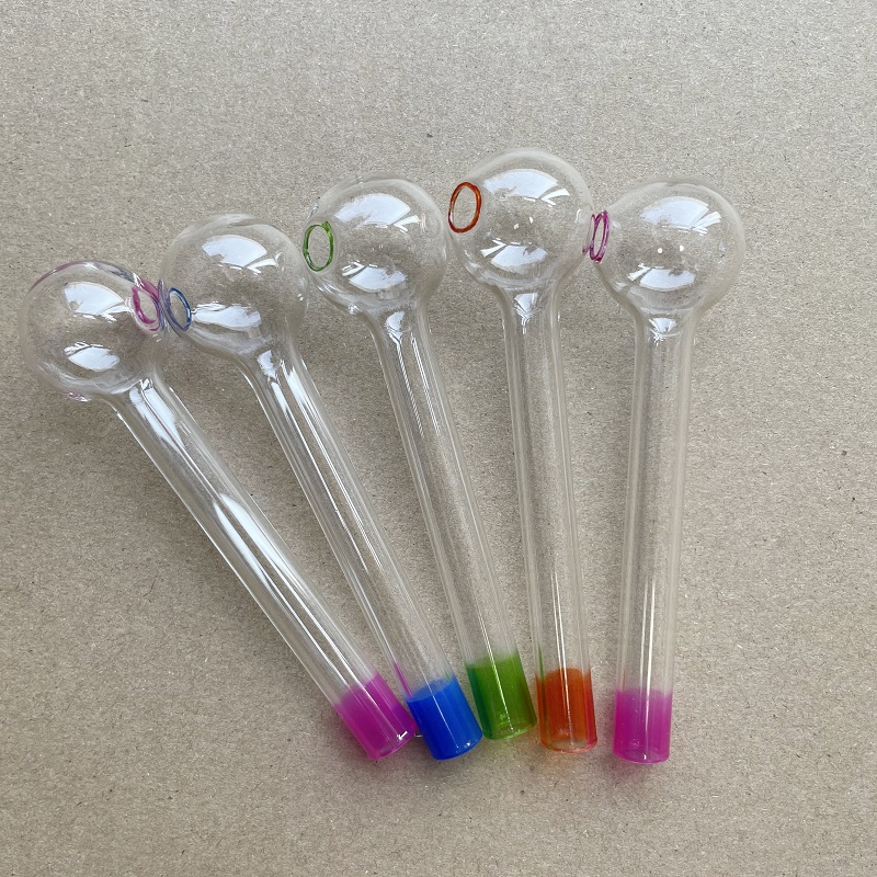 4inch Colorful Glass Oil Burner Pipes glass tube smoking pipes tobcco herb glass oil burner nails Water Hand Pipes Smoking pipes