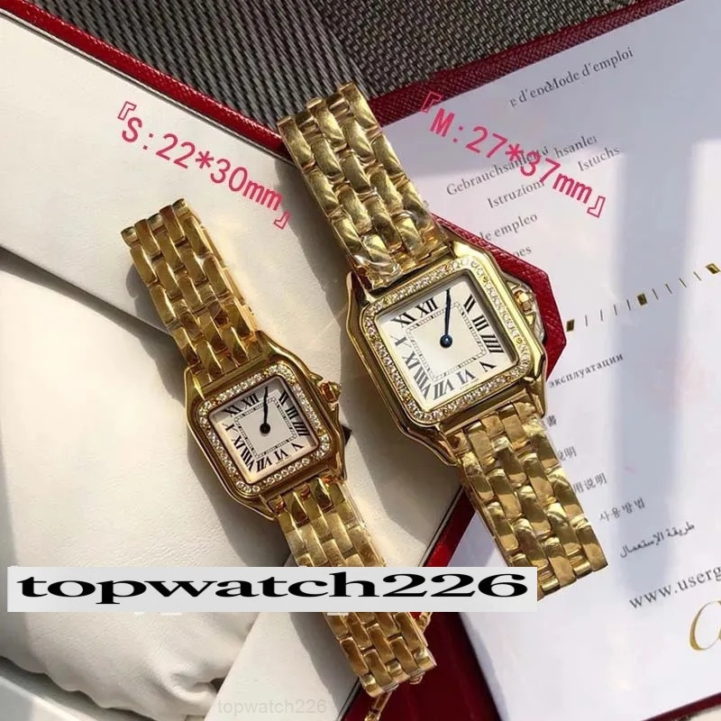 Women 22 27 watch for ladies Designer Watch Square panthere fashion quartz movement watches square tanks Women gold silver watches Montre de Luxe busin