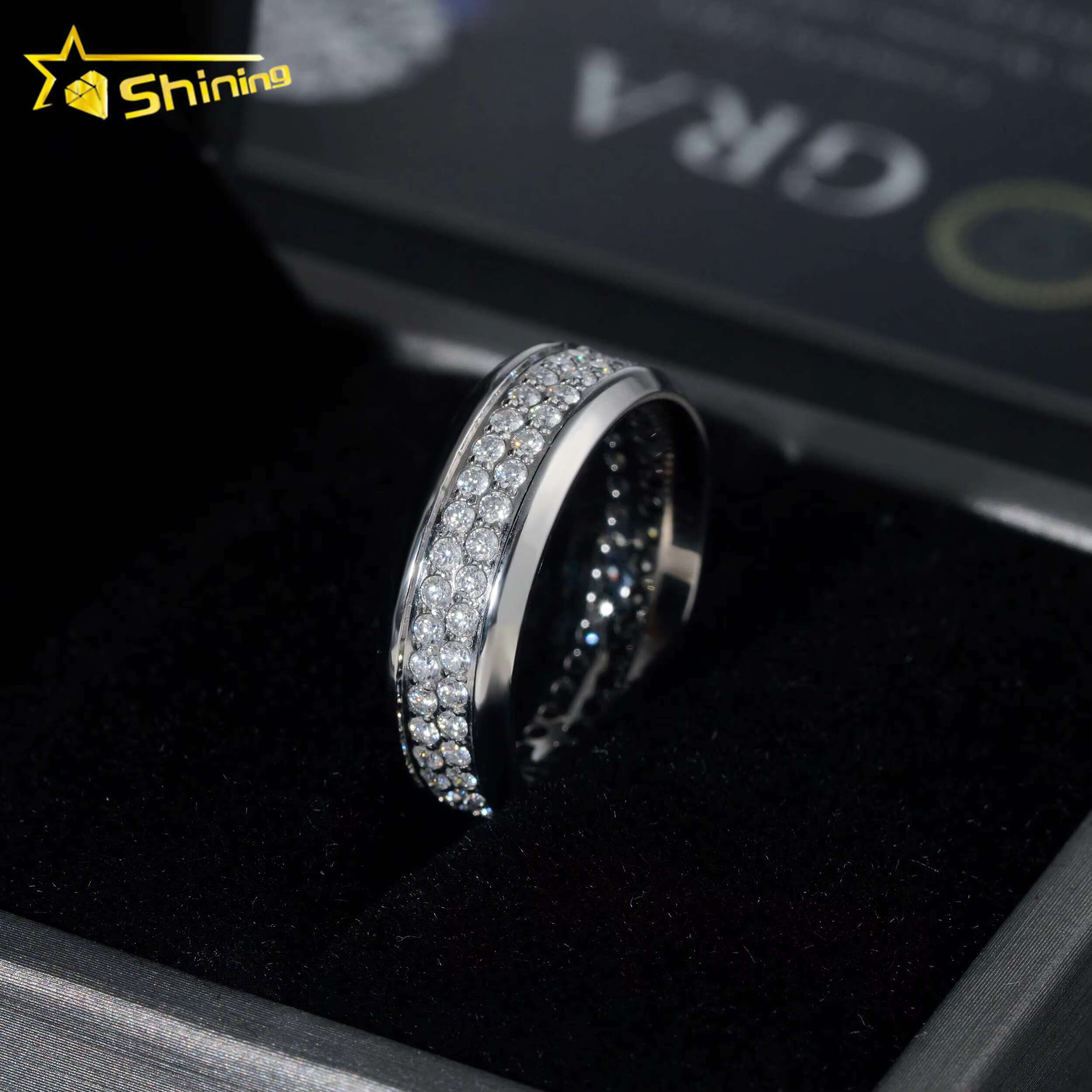 Cheaper Price Hip Hop Mens Jewelry Stainless Steel Fine Jewelry Gold Plated Moissanite Mens Ring