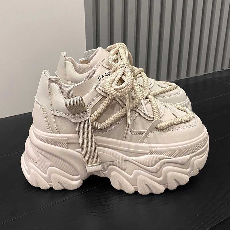 Autumn womens sports shoes new breathable high platform shoes womens vulcanized casual short and fat sports shoes Zapatillas Mujer 8CM Z250403