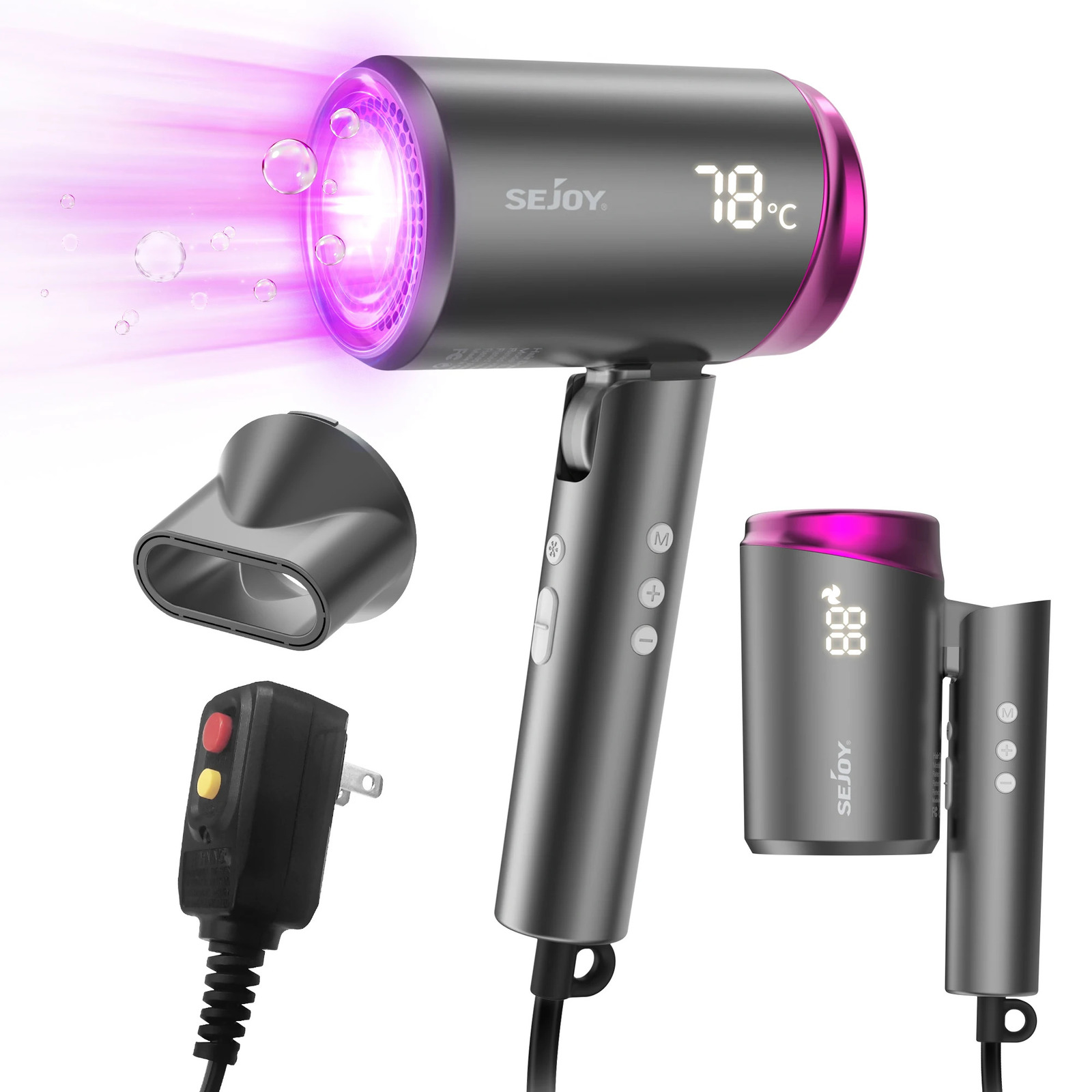 Sejoy Hair Dryer 110v 1800W highspeed electric airflow low noise constant temperature and fast drying 250325