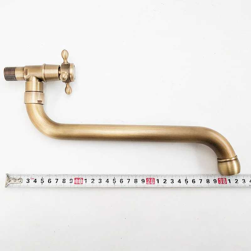 Antique Bronze Wall Mount Outdoor Mop Sink Faucet - Rotatable Spout Cold Water Kitchen Pool Utility Faucet Y251104