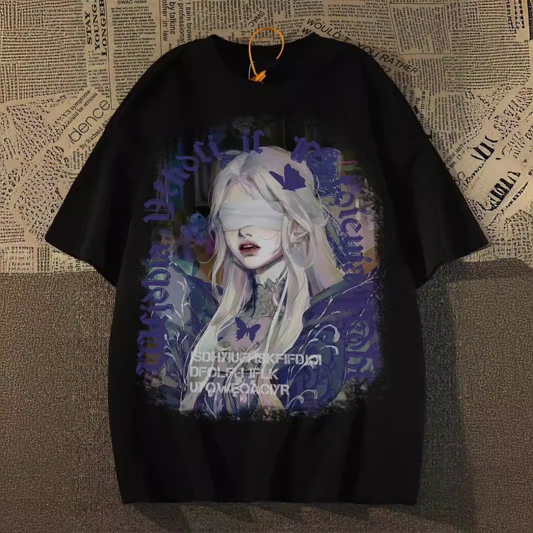 Fat MM character plus size short sleeved T-shirt for women and men, summer American high street fashion brand versatile 2-300 pounds top