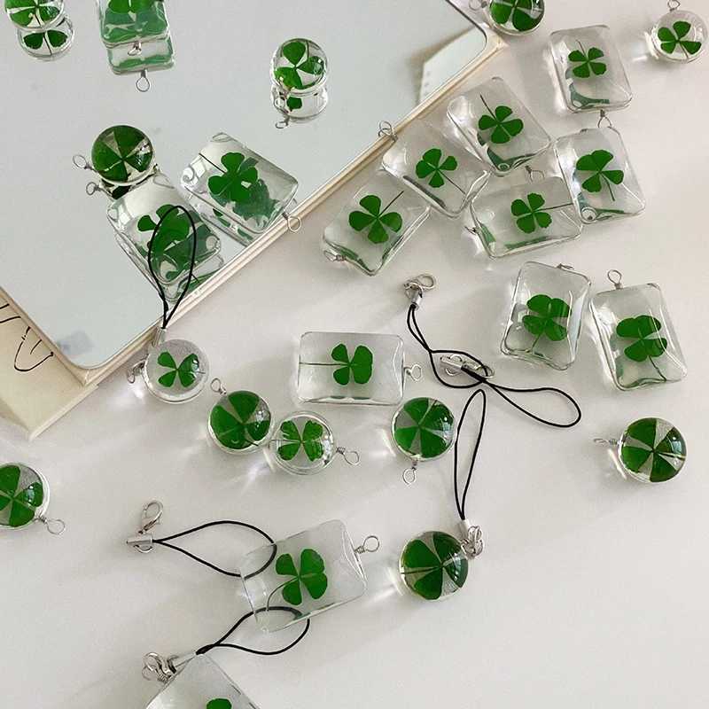 Green Lucky Keychain Lucky Phone Lanyard Glass Pendant Keyring AccESSories GiftsW251103