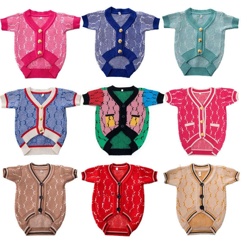 Designer Luxury Dogs Sweater Classic Pattern Cat Knitwear Warm Puppy Clothes Winter Apparel Designer Pet Cardigan For Small Medium Dog Cats Blue