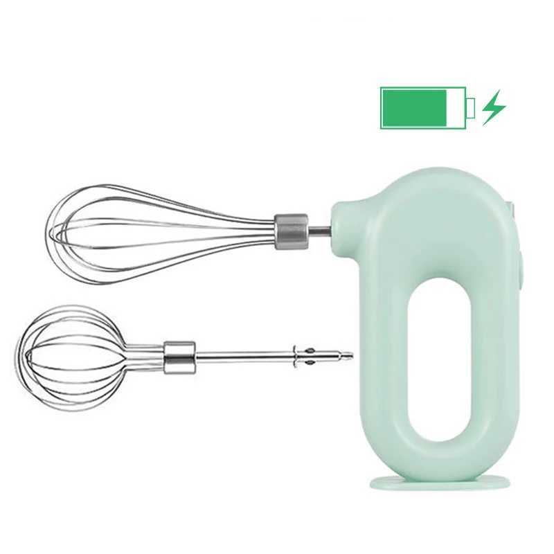 USB Electric Blender Wireless Portable Mixers with 2 Mixing Head Food Mixer Handheld Rechargeable Whisks Dough Stirrer Eggbeater J251114