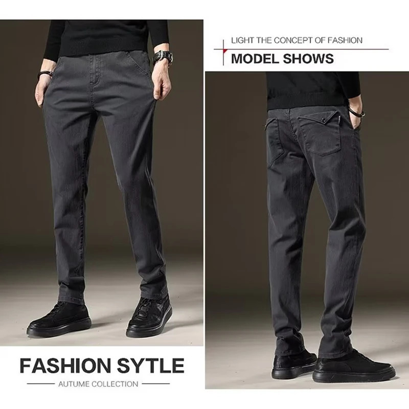 Mens plush thick winter snow warm pants Trouser daily stretch straight leg casual green 250403