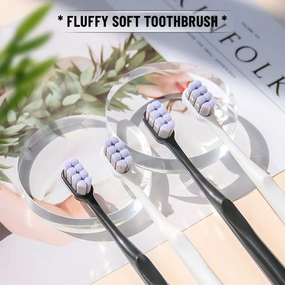 Ultra soft brush ultrafine wave plush toothbrush 8hole massage sensitive gums adult oral care products 250325