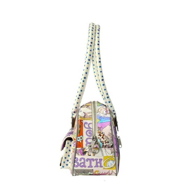 YB x Oliwa Graphic Wings Shoulder Bag Women Korean Fashion Brands Designer Handbags 2025 New Cute Cartoon Printing Female Bags X251104