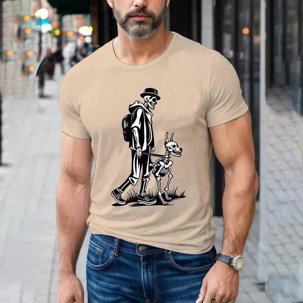 Summer mens T-shirt fashion mens clothing 3D printing casual loose and lightweight short sleeved outdoor street T-shirt W250403