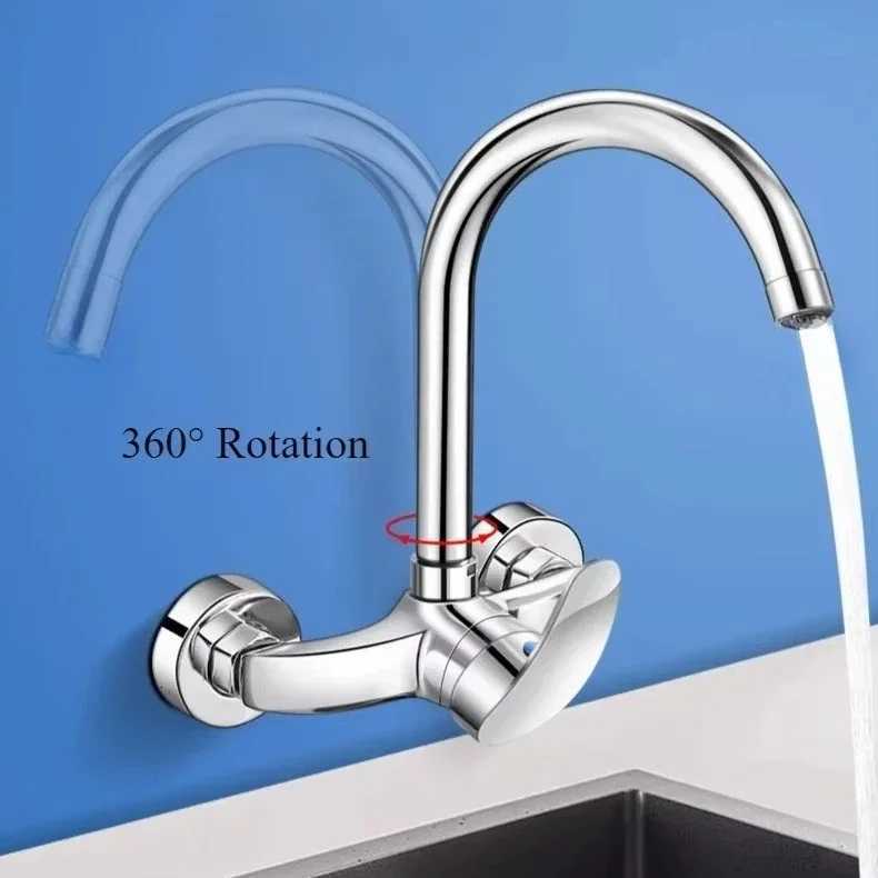 Wall Mounted Kitchen Faucets Hot and Cold Mixer Faucet Washbasin Sink Balcony Mixed Water Valve Bathro Faucets Single Handle Y251104