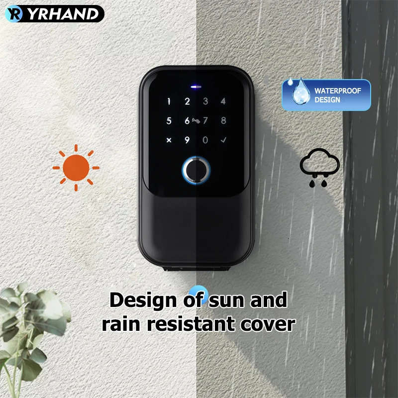 YRHAND TTlock password Smart Fingerprint Digital card Inteligente Tuya Electronic Portable IP66 Lock Boxes For Smart Home 250402