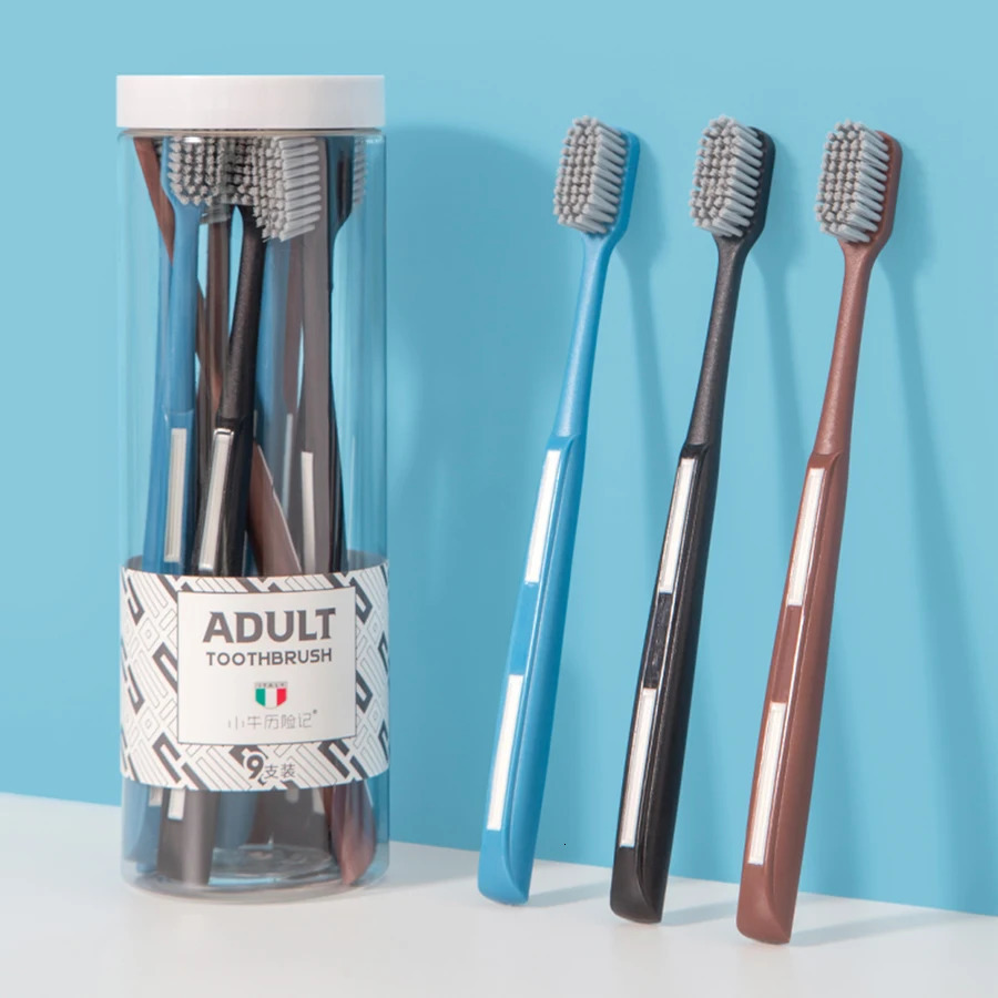 Hard bristle manual toothbrush with round bristles suitable for deep cleaning in adult homes color random 250325