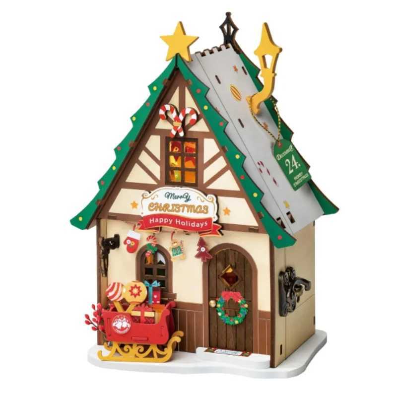 Robotime DIY Miniature House Kit Decoration Christmas Fireplace Mini House Building Craft Kits for Adults Gift For Christmas C251104
