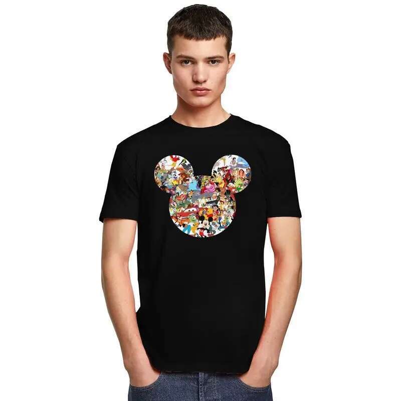 Custom Mouse Animated Cartoon T Shirt for Men 100% Cotton Tshirt Tee Short Sleeve T-shirt Loose Fit Clothing
