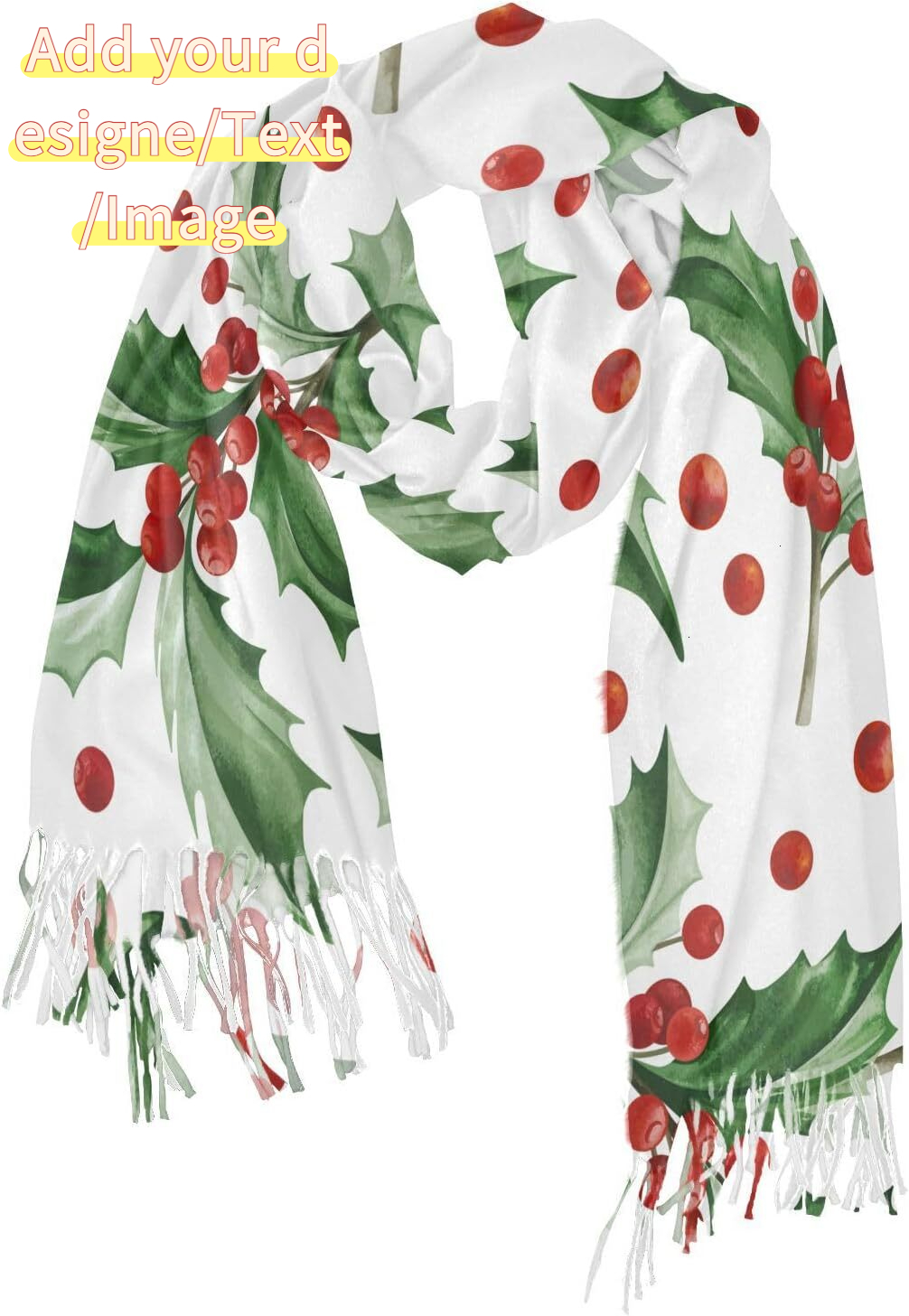 Custom Christmas Womens Scarf Pashmina Shawl Wraps Large Winter Long Warm Scarfs for Women
