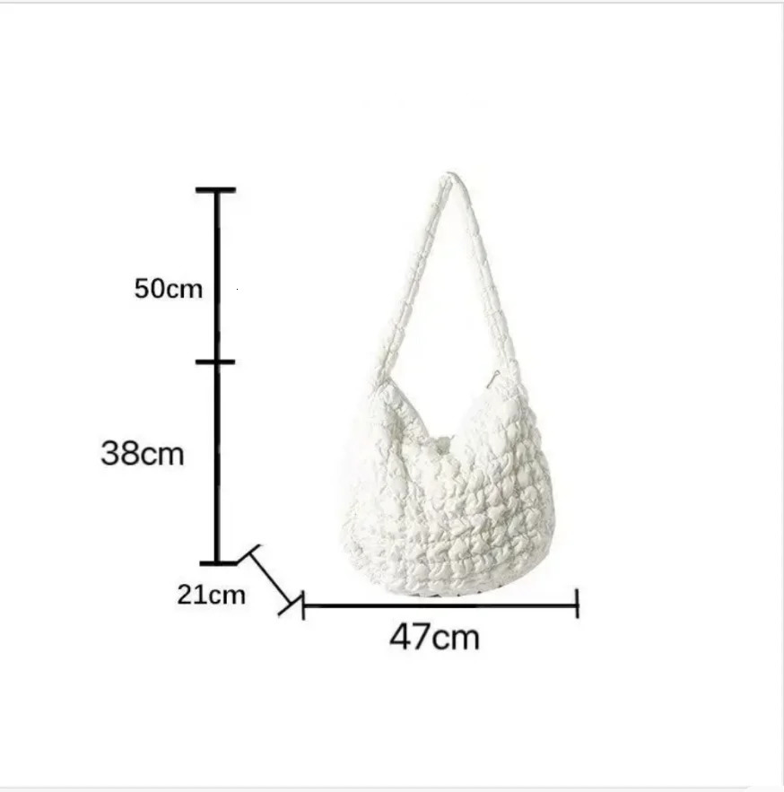 niche pleated cloud bag womens large capacity shoulder cross body bag nylon handbag womens handbag 250402