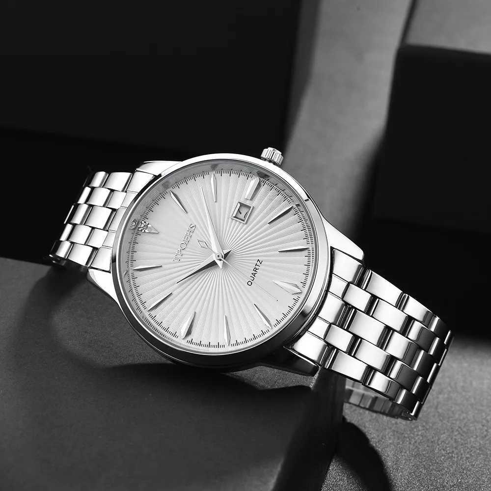Quartz Watch Mens High-end Feeling Diamond inlaid simple Waterproof Calendar Steel Strip Business Male Fashion Clock WatchesT251104