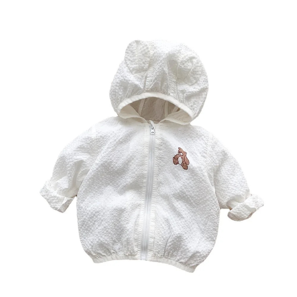 Baby girl boy sunscreen jacket cute baby suitable for breathable air conditioning autumn clothing thin childrens top 250325z
