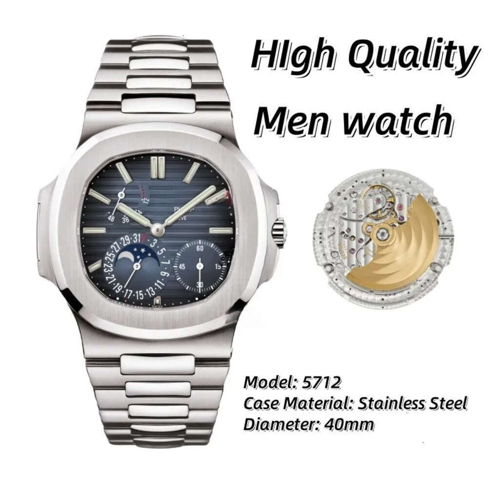 AAA Man Watches Patekedity Philipeity Designer Men Nautilius 5711 Quartz/mechanical Watch Stainless Steel Mans Wristwatch With Box 789