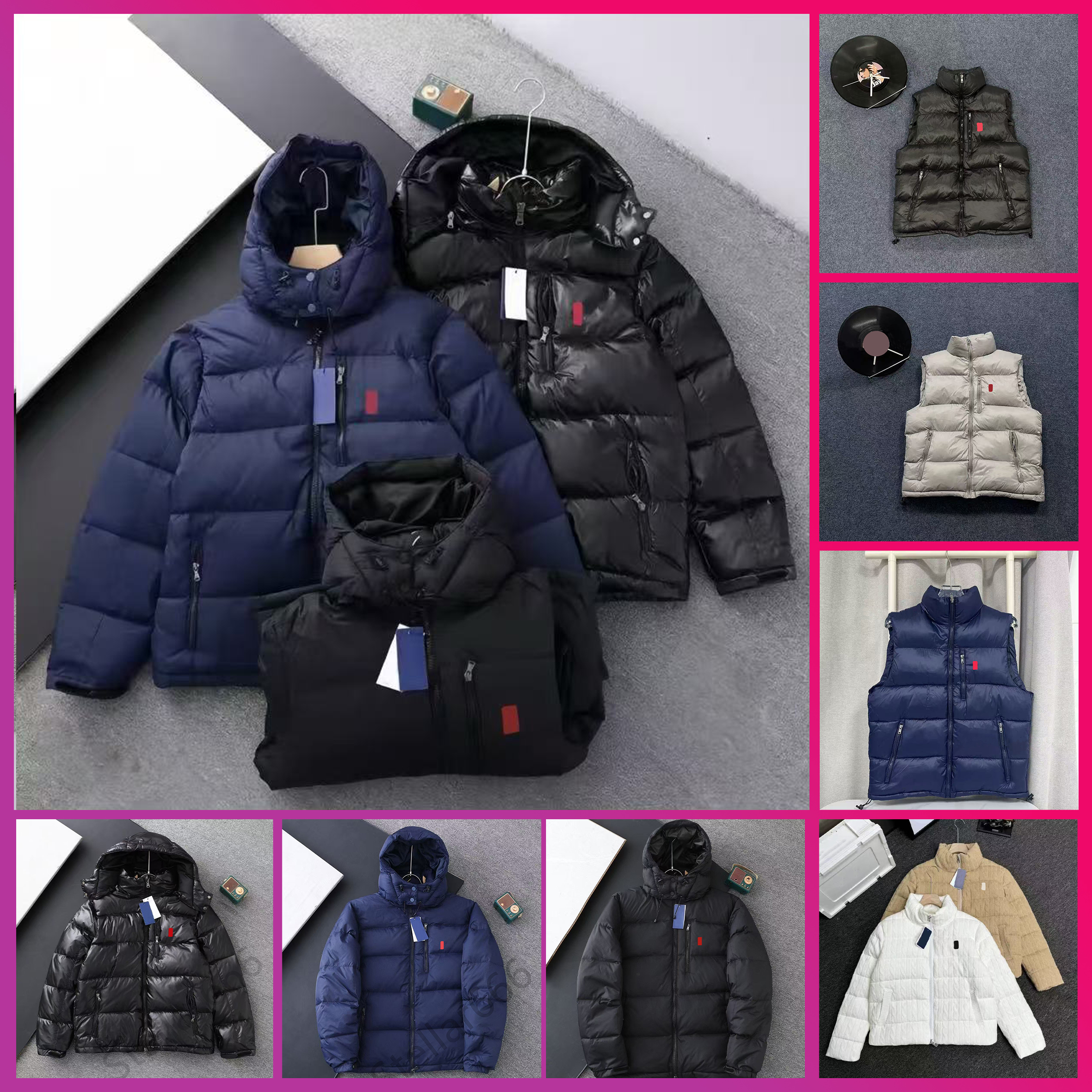 Mens Polo Puffer Jackets Women Winter Puffer Down Jacket Embroidered Tracksuit Jackets Coats Zipper Designer Clothing 2025