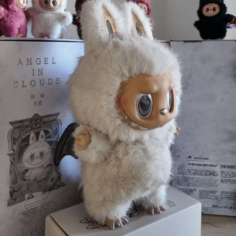 58Cm Labubu The Monsters Lovely ZIMOMO Labubu Angel In Clouds I Found You Cute Vinyl Face Doll Big Plush Toy Vinyl Face Dolls Blind Box Toy